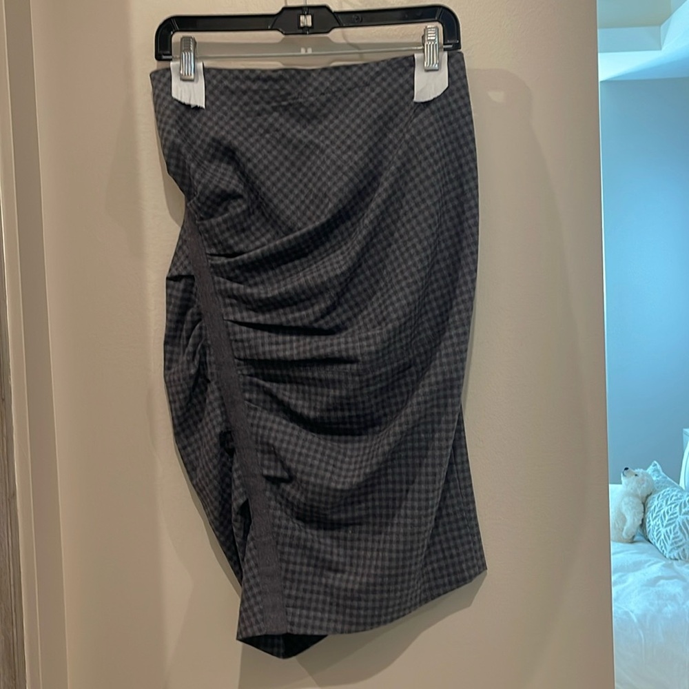 Sexy stretch fine wool asymmetrical skirt